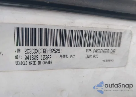 2015 Dodge Charger R/T z USA, uszkodzony, nr VIN 2C3CDXCT6FH825291